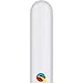 Qualatex 260Q White Pencil Latex Balloons, 100 Pack