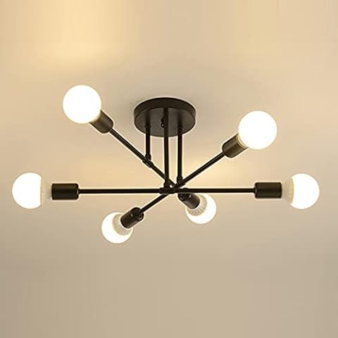 Goeco Lámpara de Techo Industrial de 6 Focos Cover