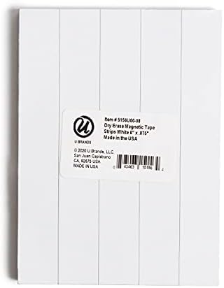 U Brands Dry Erase Magnetic Tape Strips, 25 Pack, Reusable Magnet Labels image 3