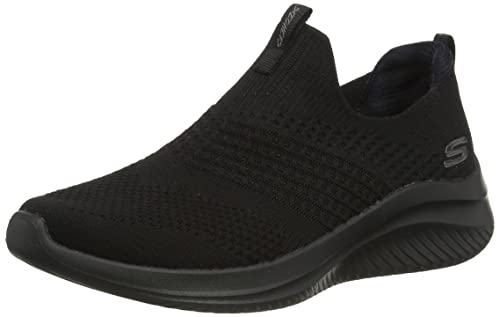 Skechers Women's Ultra Flex 3.0 Elegant Charm Sneaker, Black BBK, 3.5 UK