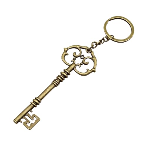 Yeqeyiq Vintage Skeleton Key Keychain for Women Men, Bronze Tone