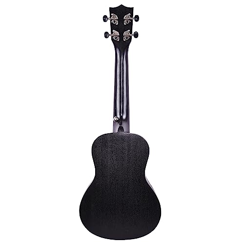 Image of Kadence UKTWBLK Concert 23 inch Acoustic Ukulele | Sapele Wood | Comes with Bag | Includes Learning Course | Black
