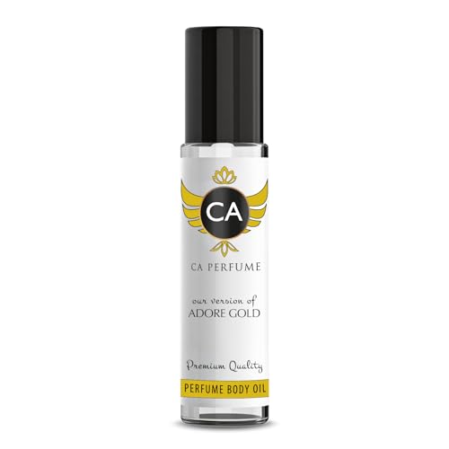CA Perfume Impression of Adore Gold for Women Fragrance Oil Amber Floral Scent Long Lasting Perfumes for Women Travel Size TSA Ready Mini Parfum Body Oil Roll-on 0.33 Fl Oz 10ml