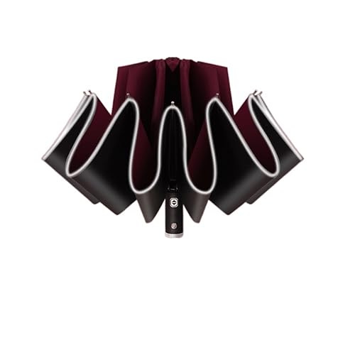 Parapluie inversé pliable réfléchissant HLTYGWX avec lampe LED pour voiture