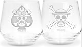 ABYSTYLE - One Piece - Juego de 2 vasos - Luffy & Ace