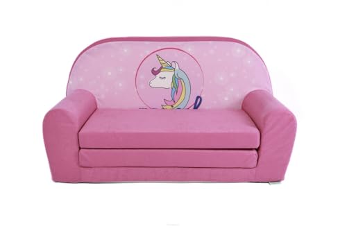 FORTISLINE – Kindersofa MINI ausklappbar 40x78x45cm - Kindersofa für Kinder 2in1 - Kindercouch ausklappbar - Schlafcouch aus Schaumstoff - Abnehmbarer Bezug - Viele Motive