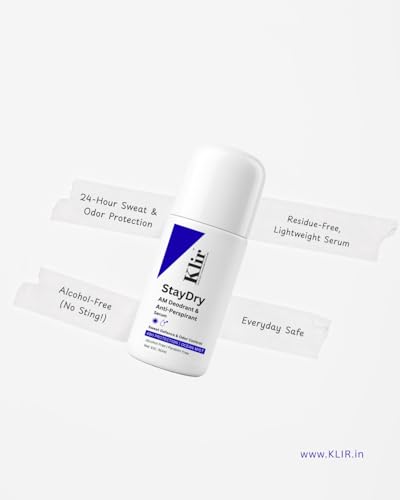 Image of Klir StayDry All Day Protection Anti-Perspirant Roll-On Deodorant | Unisex | Pack of 3 | Ocean Mist, 50ml each