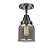 Innovations 447-1C-BK-G53 Transitional One Light Flush Mount from Franklin Restoration Collection in Black Finish,