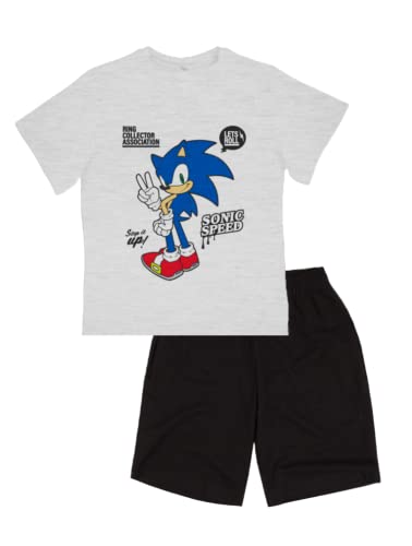 Sonic The Hedgehog Pigiama per Ragazzi, Maglietta e Pantaloncini Set 2 Pezzi Ragazzo, Sonic Pigiama in Cotone per Bambino e Adolescenti, Taglia 6 Anni