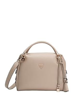 GUESS borsa a tracolla borsetta Danya Satchel Taupe grigio talpa