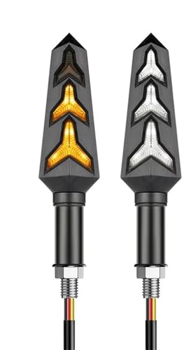 Clignotant bicolore 10 mm effet eau et feu arrière moto séquentiel