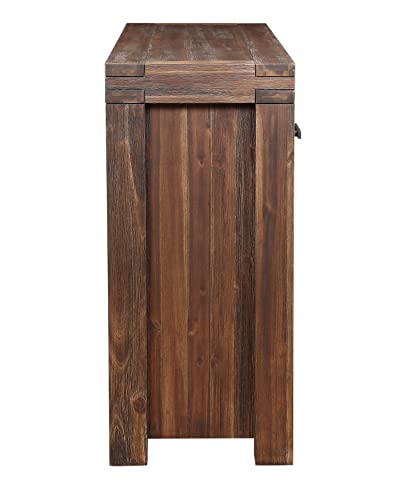 Modus Furniture Meadow Three Drawer Three Door Solid Wood Sideboard, Brick #TOP3