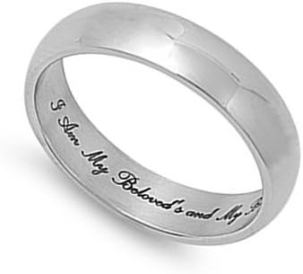 I Am My Beloved's Stainless Steel Band Ring (Size 11)