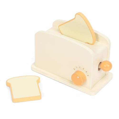 Image of Wooden Pop up Toaster Play Kitchen Set, Pretend Play Food and Kitchen Accessories for Toddlers 1-3, Early Learning Toys Gift for Kids Girls & Boys