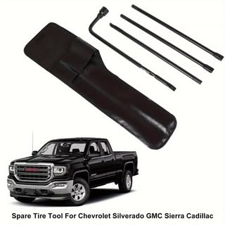 Image of Spare Tire Tool Kit with Spare Tire Jack Handle and Wheel Lug Wrench Compatible with 1999 to 2019 Silverado Tahoe Avalanche Suburban Sierra Yukon 2002-2018