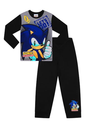SONIC THE HEDGEHOG Let's Go - Pijama largo para niños, gris, 5-6 años