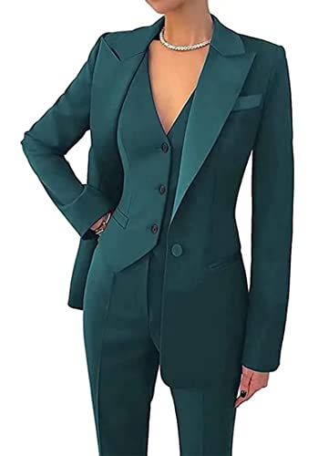 3 Piece Suit Women Notch Lapel Single Breasted Women Suits for Work Professional (Blazer+Vest+Pants)2