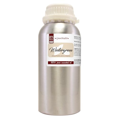 16 fl oz - Wintergreen Essential Oil (100% Pure & Uncut) Aluminum Bottle - GreenHealth