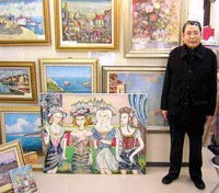 Amazon.co.jp: おしゃれな油絵 ヨーロッパ人物 小澤勇寿郎「ピエロ」6