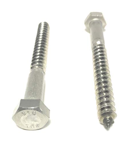 5/16 x 3 316 Stainless Steel Hex Head Lag Bolts Lag Screws Marine Grade (10 Pieces)