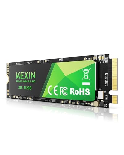 KEXIN SSD M.2 NVMe SSD Interno de 512 GB M.2 2280, PCIe Gen 3.0, hasta 3500 MB/s de Lectura, 2800 MB/s de Escritura, Flash NAND 3D, Unidad de Estado sólido Interna para entusiastas de PC y Jugadores