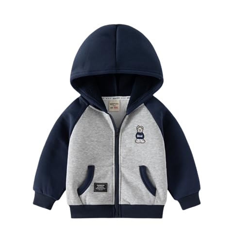 Meufam Kids Baby Boy Jacket Thickened Hooded Sweatshirt Jackets Autumn Winer Coat Toddler Hoodie Zip-Up Outerwear
