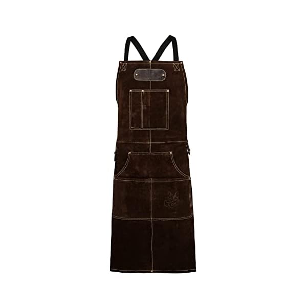 Black Forest Fox ROUGH Schweißer-, Arbeitsschürze Lederschürze aus Büffel Wild Leder Schürze, Rauleder, Grillschürze… – Bild 10