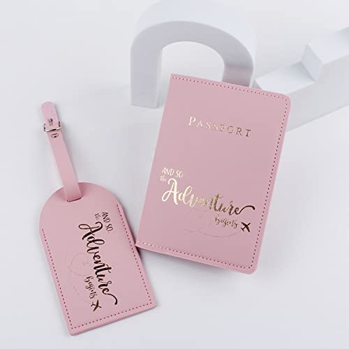 Belsmi Passport and Luggage Tags Set Travel Suitcase Tag (Style 1 - Pink)4