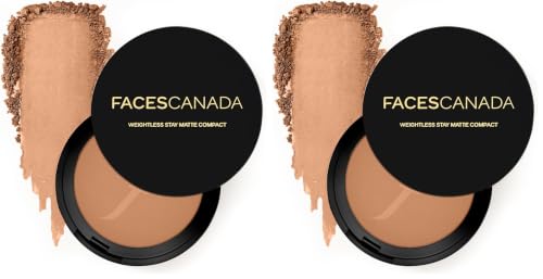 Image of FACESCANADA Weightless Stay Matte Finish Compact Powder - Toffee 05, 9g | SPF 20 | Non Oily Matte Look | Evens Out Complexion | Prevents Acne | Blends Effortlessly | Pressed Powder For All Skin Types