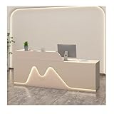 Moderner Kassen- und Empfangstresen, cremefarben, Bürotheke für Einzelhandel und Zuhause, 120 cm, Kassenpult für effiziente Kundenansprache