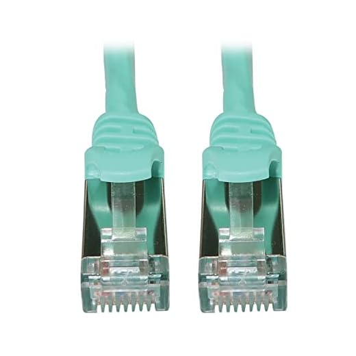 Tripp Lite Cat6a 10G Ethernet Cable, Snagless Molded Slim STP Network Patch Cable (RJ45 M/M), Aqua, 15 Feet / 4.5 Meters, Manufacturer's Warranty (N262-S15-AQ)