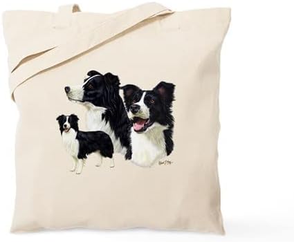 CafePress Border Collie - Bolsa de lona natural, bolsa de compras reutilizable