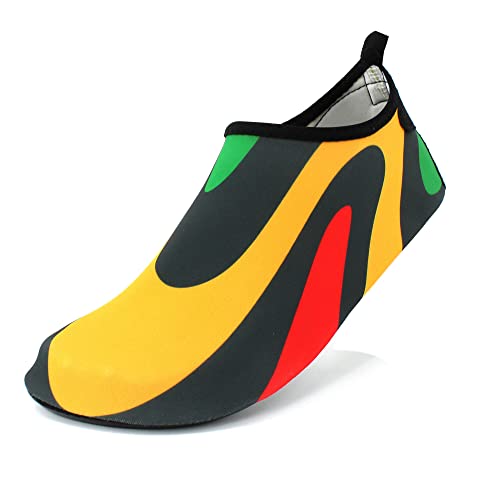 Image of Water Shoes for Women and Men Quick-Dry Swim Beach Shoes for Outdoor Surfing Yoga Exercise Jamaica Flag Caribbean Reggae Rasta