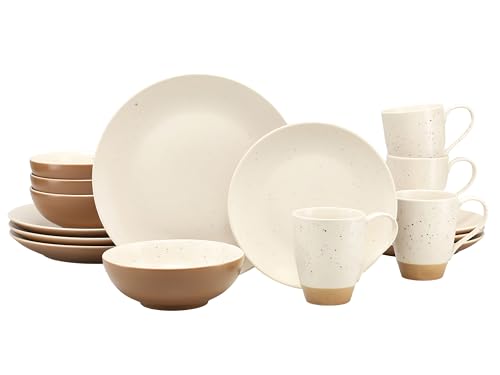 CreaTable, 33071, Serie SAND DUNES, 16-teiliges Geschirrset, Kombiservice aus Steinzeug, spülmaschinen- und mikrowellengeeignet, Qualitätsproduktion