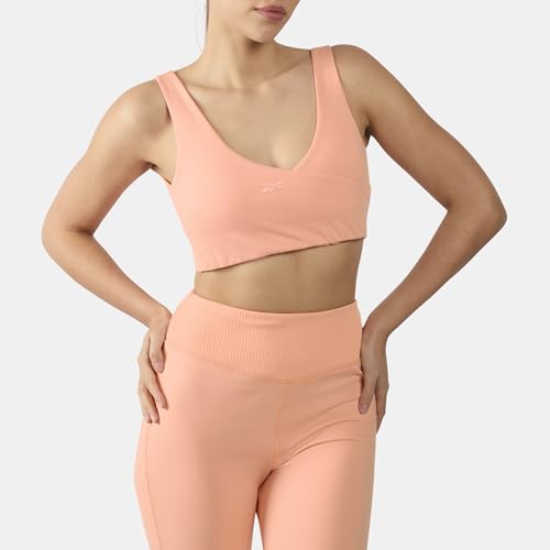 Sujetador deportivo Reebok Lux Peached V-Neck ideal para yoga y pilates