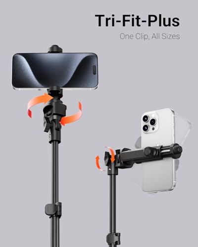 Image of VIMOSE 66 inch Phone Tripod, Tripod for iPhone with Remote & Phone Stand, Extendable Cell Phone Tripod for Video Recording, Ultimate Tripod & Monopod Accessories for iPhone /Android, Clamp Mount