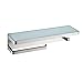Bagno Bianca Stainless Steel White Glass Shelf with Towel Bar & Robe Hook in Brushed Nickel