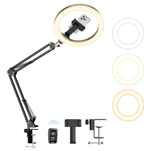 Upgrade Ring Light with Stand, Overhead Phone...