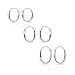 Sterling Silver Small Tiny Endless Hoop 8mm 10mm 12mm Earrings Set of 3 Pairs Cartilage Nose Lips