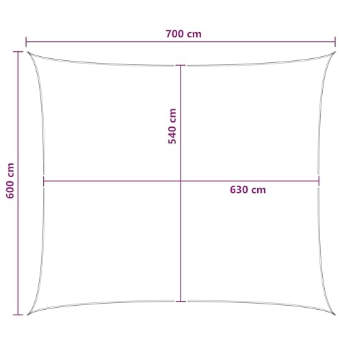 Voile d'ombrage bleu blanc 6 x 7 m extérieur polyéthylène robuste - 8
