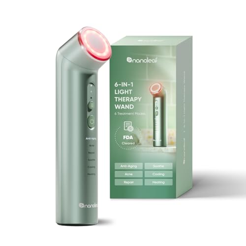 Image of Nanoleaf 6-in-1 Red Light Therapy Wand for Face & Neck, FDA-Cleared