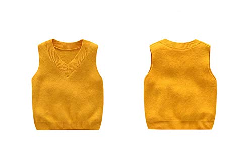 Image of PTPUKE Baby Boys Girls V Neck Comfort Knitted Sleeveless Pullover Sweater Vest