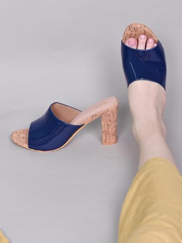 Image of Action Patent Leather Sandals| Pattern| Transparent Block Heel| Ankle Strap Black