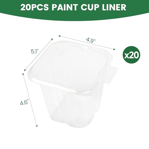 Image of Voomey 20pack Paint Pail Liners, Plastic Disposable Bucket Liner Set for Paint Cups,Holds Up to A 16 oz. of Paint or Stain (Only Applicable to VOOMEY 16 oz. Paint Cup)