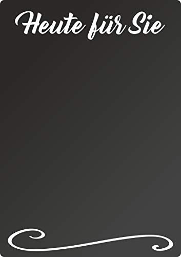Heute für Sie Tafel - hochkant - Kreidetafel Chalkboard A6 Rückseite selbstklebend