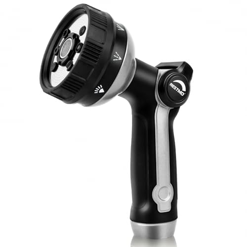 RESTMO Full Shower Hose Nozzle, Metal Spray Nozzle for Garden