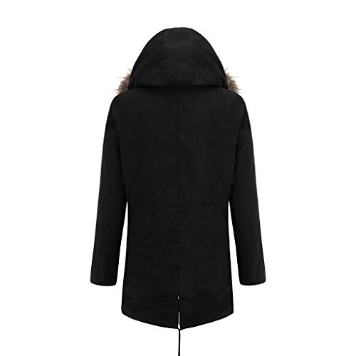 Women\'s Winter Heavy Sherpa Lined Warm Coat Classic Hooded Parka Jacket Military Anorak Jacket Outwear(E-Black, S)