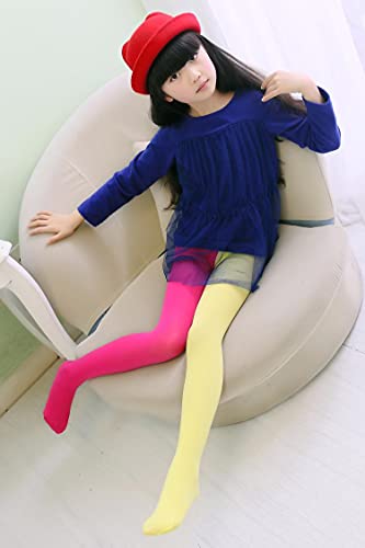 Pack of 3 Toddler Girls Dancing Tights Double Color in One Footed Velvet Leggings Stockings Pantyhose For 2-8 Years4
