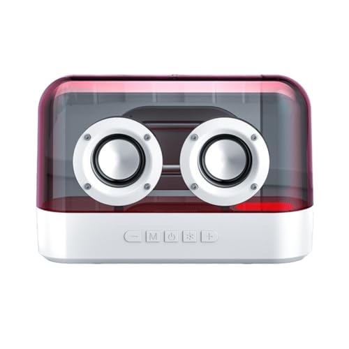 FUWIND Altoparlante Bluetooth Wireless con Luci Colorate Subwoofer Multifunzione Colorato Smaltato Altoparlante Plug-In per Volume da Tavolo, Bianca