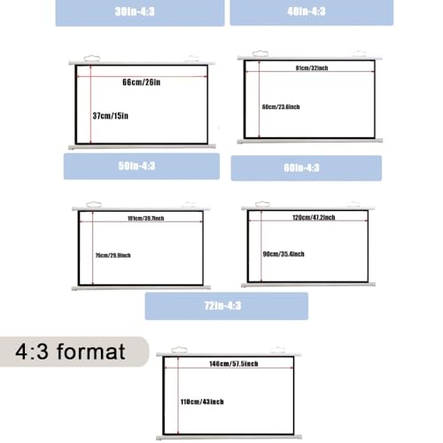 Pantalla Manual de Proyector 72" 4:3 miniatura 7